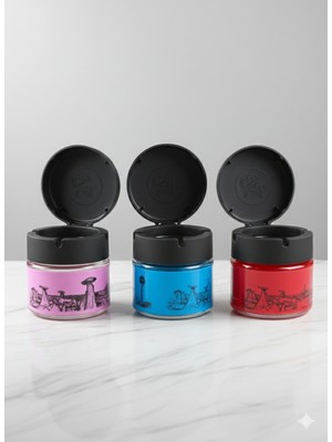 Adalinhome Kapaklı Cam Kavanoz Küllük – Koku Önleyici Şık Tasarım 3 Adet