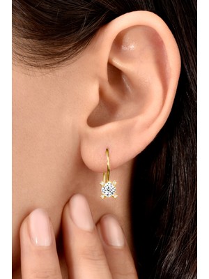 Normadia Kadın Gümüş 925 Ayar 5mm Yıldız Zirkon Taşlı Şık Küpe