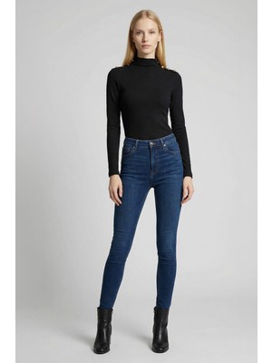 Rays 8312A Omuz Dümeli Bluz Siyah