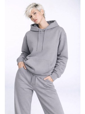 Ohepmoda Içi Polarlı Kapşonlu Kadın Sweatshirt Hoodie