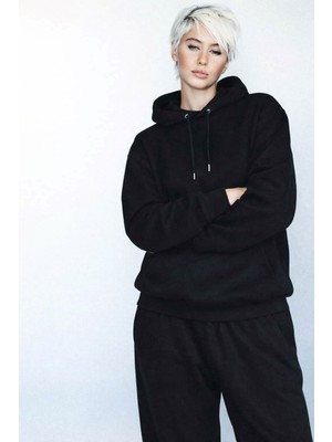 Ohepmoda Içi Polarlı Kapşonlu Kadın Sweatshirt Hoodie