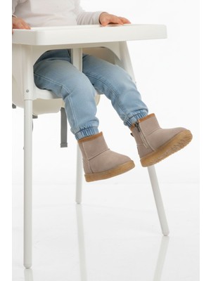 Aspor Vizon Içi Kürklü Fermuarlı Kız Bebek Düz Bot