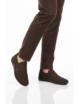 Aspor Kahve Nubuk Hakiki Deri Jel Taban Erkek Casual Ayakkabı