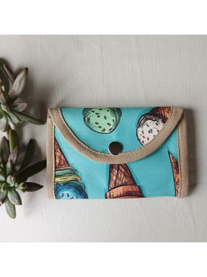Exp-Outdoor Dondurmalar Renkli Desenli El Yapımı Kumaş Cüzdan