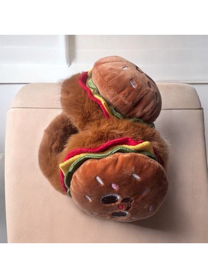 ALS Tasarım Dünyası Kahverengi Peluş Kulakları Soğuktan Koruyucu Hamburger Sıcak Tutan Kulaklık