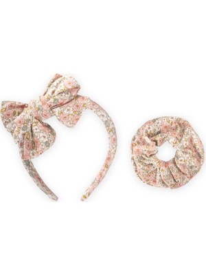 Cigit Taç Fiyoklu Lastikli Toka Seti Bej Çiçekli