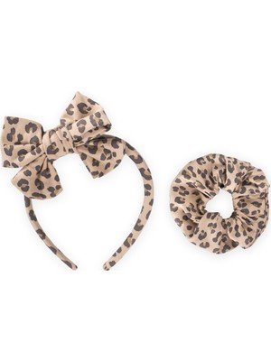 Cigit Taç Fiyoklu Lastikli Toka Seti Leopar Desen