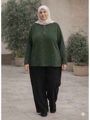 Cng Moda Büyük Beden Yumoş Kışlık Anne Bluzu