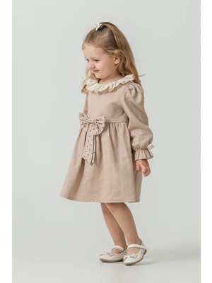 Joy Kids Fisto Yakalı Gabardin Bebek Elbise (6-24 Ay)