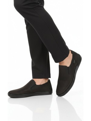 Aspor Siyah Nubuk Hakiki Deri Jel Taban Erkek Casual Ayakkabı