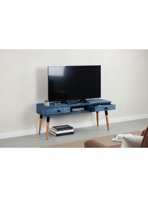 Mobenta Masif Ahşap TV Ünitesi 175 cm – İskandinav Stil, Doğal, 2 Çekmeceli ve 1 Raflı | Modest TV-175 IG