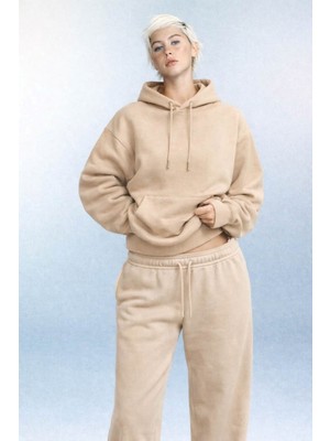 Ohepmoda Içi Polarlı Kapşonlu Kadın Sweatshirt Hoodie