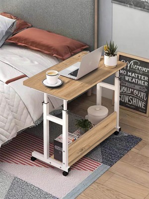 servetavcı Yükseklik Ayarlı Çalışma Masası - Atlantik Çam 2 (Tekerli) 100X50 Oval Kenar