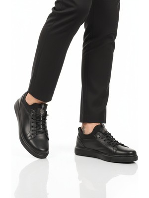 Aspor Siyah Hakiki Deri Erkek Casual Ayakkabı