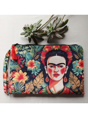 Exp-Outdoor Frida Kahlo Kumaş Kadın Clutch Çanta