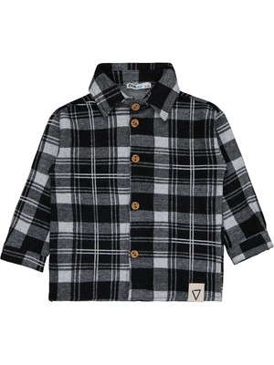Civil Boys Ekoseli 2-5 Yaş Gömlek - Siyah 3-4 Yaş