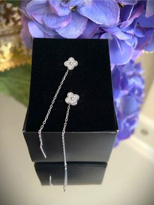 Normadia Yoniçelik Yuvarlak Zincir Küpe 925 Ayar Gümüş, Şık ve Zarif Takı