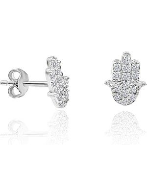 Normadia Parlak Taşlı Vidalı Gümüş Çocuk Küpe, Zarif ve Şık Tasarım