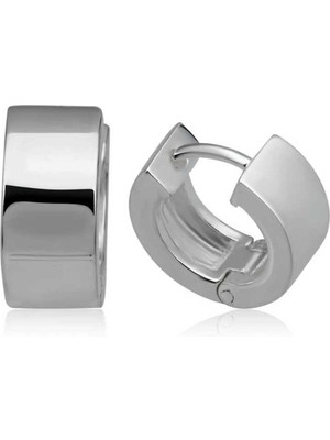 Normadia Parlak Gümüş Erkek Küpe, Şık ve Modern Tasarım