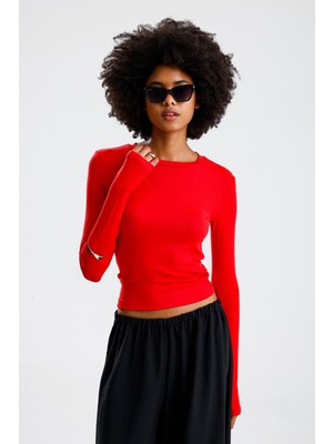 Rose Arya Kırmızı Uzun Kol Parmak Badi