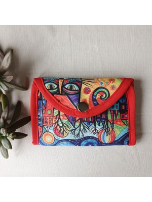 Exp-Outdoor Renkli Desenli El Yapımı Kumaş Cüzdan