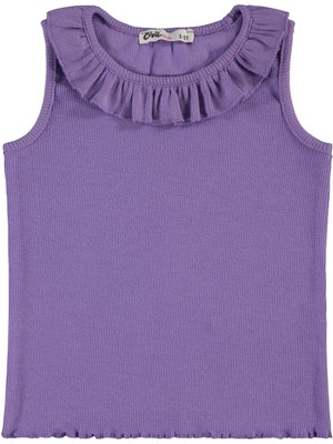 Civil Girls Yakası Fırfırlı 2-5 Yaş Tişört - Lila 2-3 Yaş