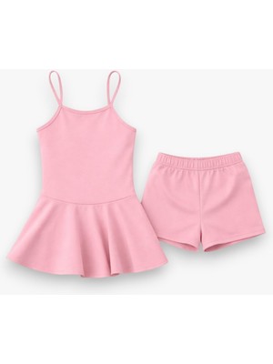 My Kids Wear Kız Çocuk Garson Mayo Elbiseli Şortlu 2’li Takım 12415