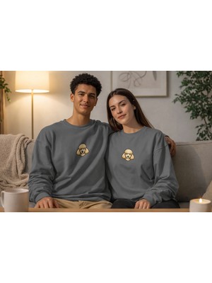 Muhtar Store Toy Poodle Köpek Desenli Sevgili Sweatshirt – Unisex Çift Kombini