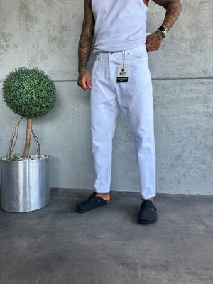 KağanKY Beyaz Boyfriend Jean