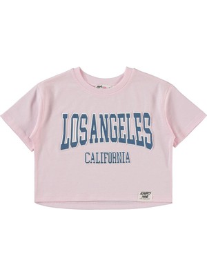 Civil Girls Los Angeles Baskılı 2-5 Yaş Tişört - Pembe 3-4 Yaş