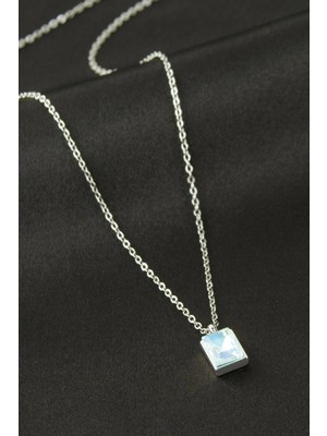 Marsilyan Dikdörtgen Cam Kolye