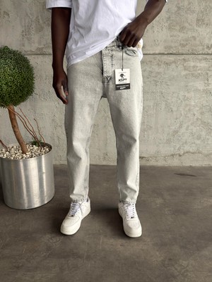 KağanKY Gri Yıkamalı Boyfriend Jean