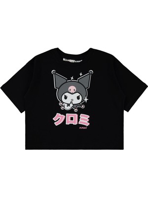 Kuromi 10-13 Yaş Tişört - Siyah 10-11 Yaş