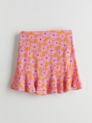 Lc Waikiki Yeni Sezon Beli Lastikli Çiçekli Kız Çocuk Etek