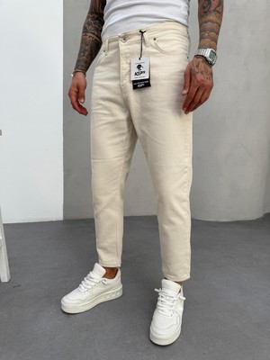 KağanKY Krem Boyfriend Jean