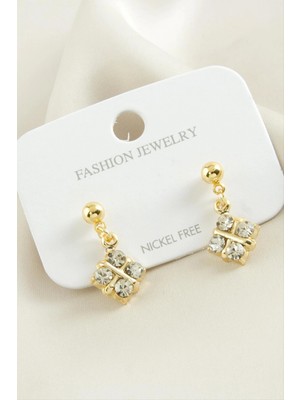 Marsilyan Kare Taşlı Küpe