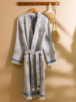 LC Waikiki Karışık Göz Baskılı Pamuklu Kadın Bornoz  (S6)