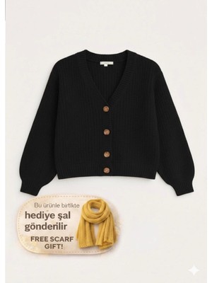 Yuga Knitting Kadın Basic Günlük Düğmeli Örgü Hırka