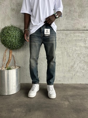 KağanKY Koyu Lacivert Yıkamalı Boyfriend Jean