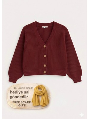 Yuga Knitting Kadın Basic Günlük Düğmeli Örgü Hırka