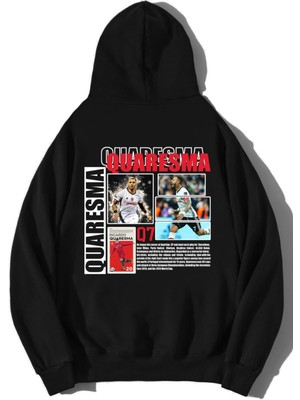Trendseninle Unisex Siyah Oversize Ricardo Quaresma Hoodie Sweatshirt
