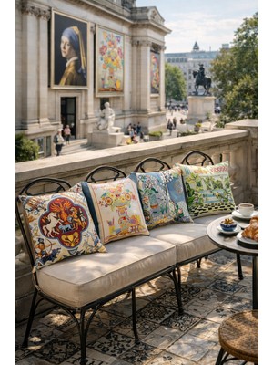 Evdek Çift Tarafı Baskılı 4’lü Kırlent Kılıfı 6EOD18