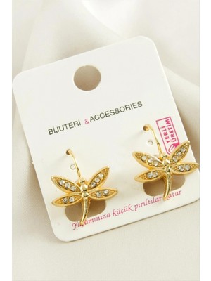 Marsilyan Yusufçuk Taşlı Klipsi Küpe