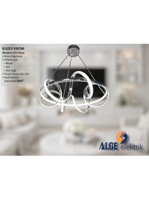 Alge Avize Kuzey Krom Modern LED Avize