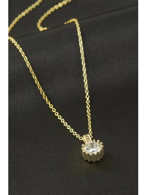 Marsilyan Zirkon Tek Taşlı Kolye