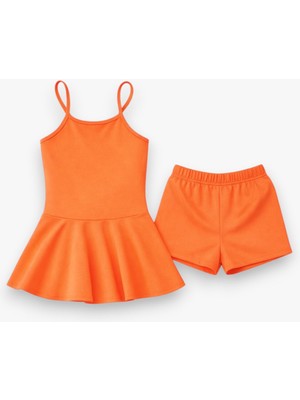 My Kids Wear Kız Çocuk Garson Mayo Elbiseli Şortlu 2’li Takım 12423