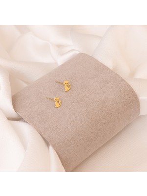 Normadia 925 Ayar Gümüş Minik Kedi Figürlü Küpe, Şık ve Zarif Tasarım