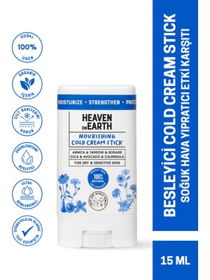 Heaven On Earth Besleyici Cold Cream Stick- Soğuk Hava Yıpratıcı Etki Karşıtı - %100 Doğal ve Organik Içerikli 15ML