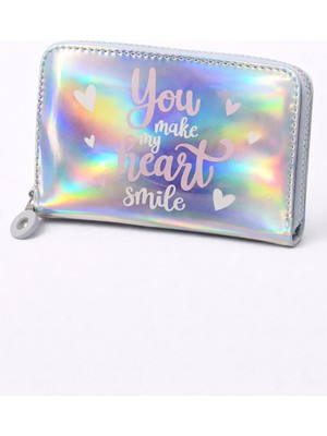 Uccello Kız Çocuk Simli Fermuarlı Cüzdan – Kartlık ve Bozuk Paralı Bölmeli