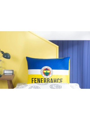 Taç Zorluteks Lisanslı Fenerbahçe Logolu % 100 Pamuk Kumaş 1 Adet Yastık Kılıfı 50X70 cm